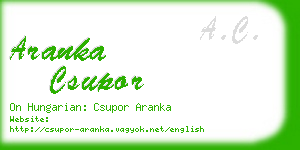 aranka csupor business card
